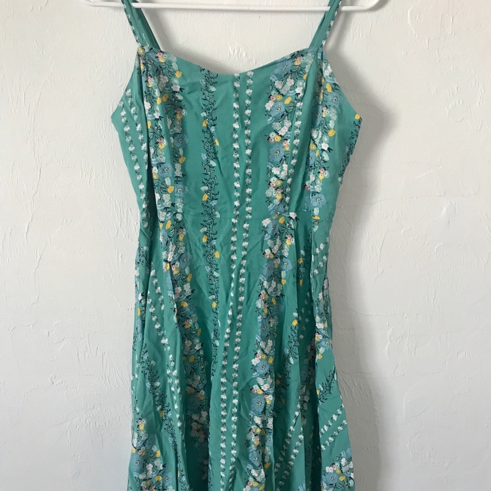 Teal floral dress
